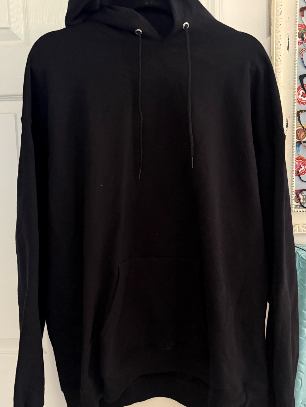 Hanes Black Pullover Hoodie with Drawstrings